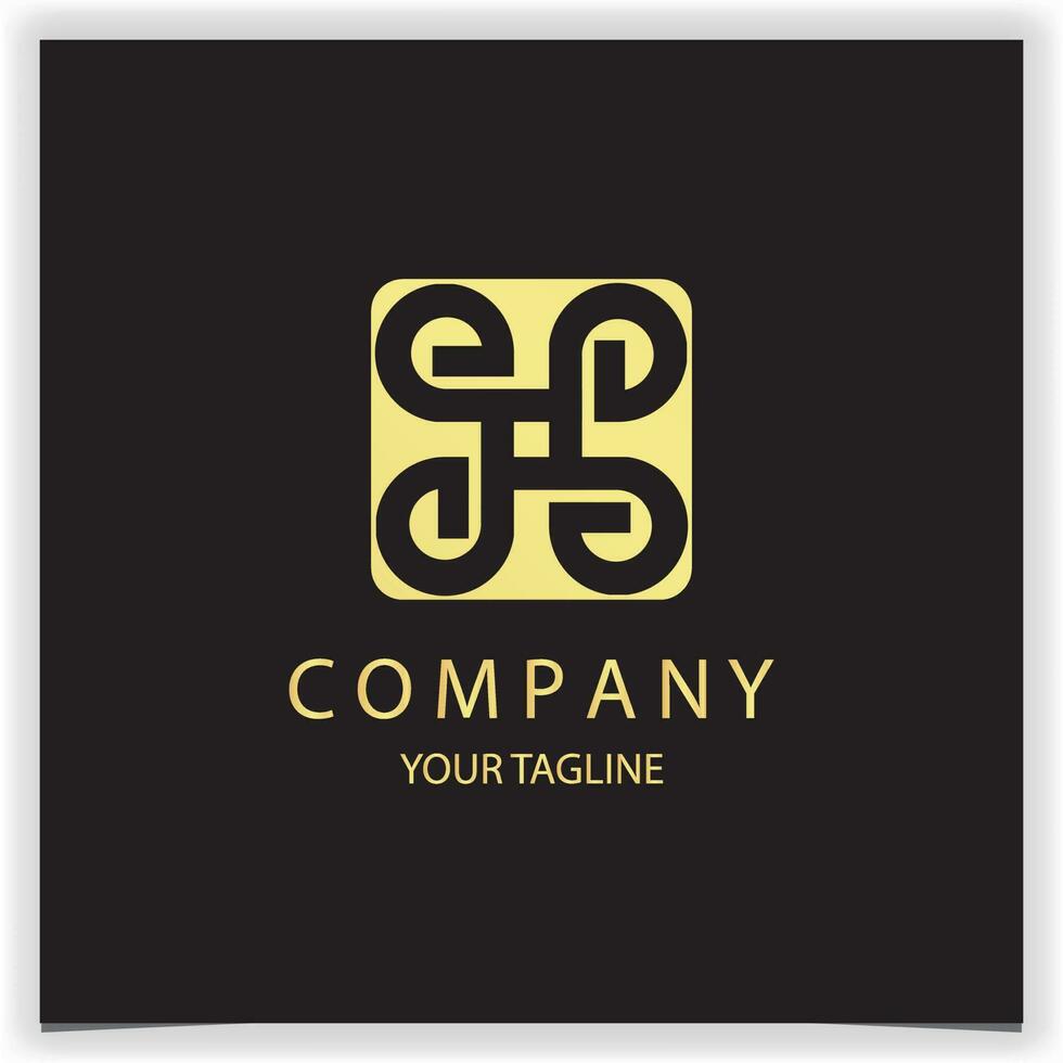 luxury gold square vintage hotel logo premium elegant template vector eps 10