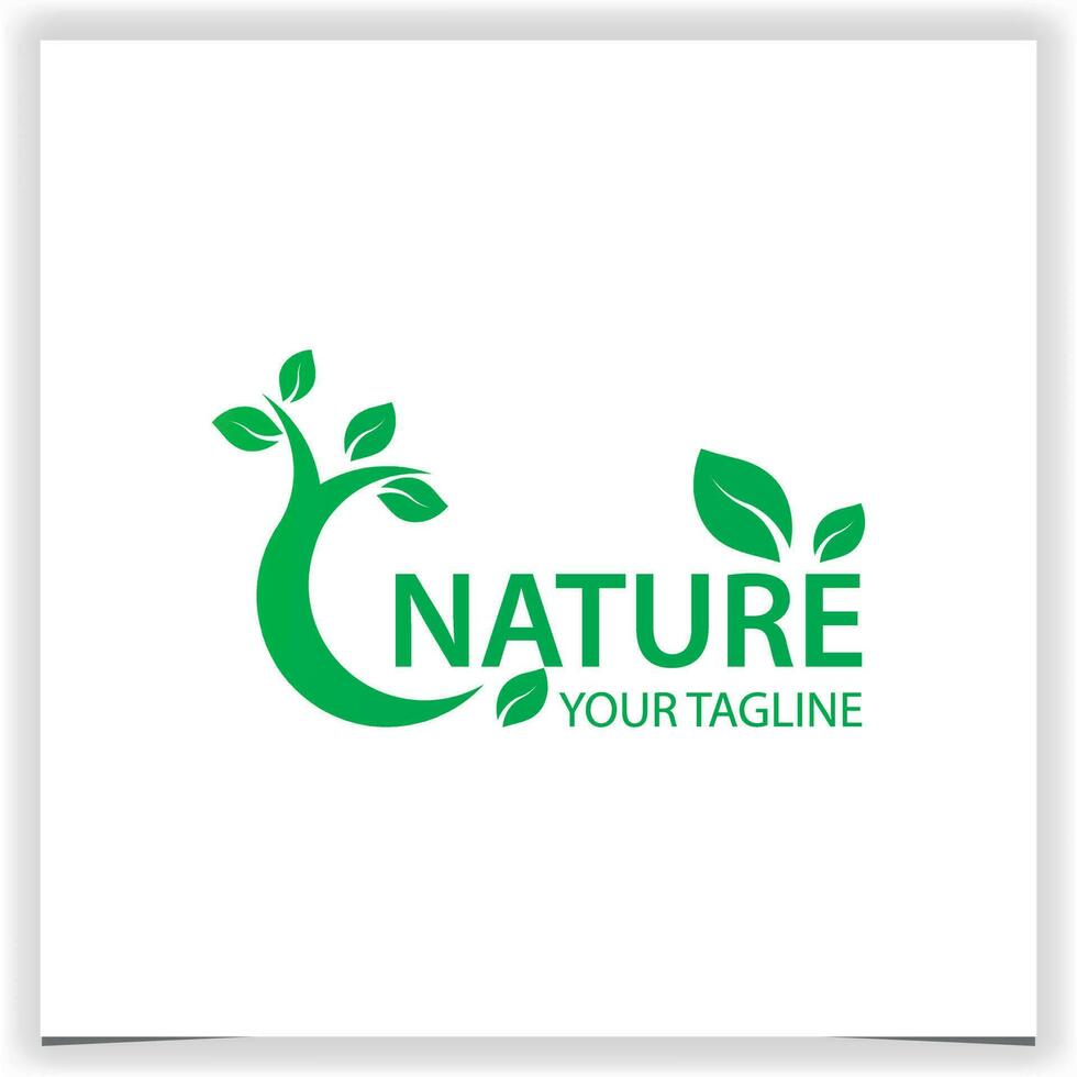 naturaleza verde hoja árbol logo prima elegante modelo vector eps 10