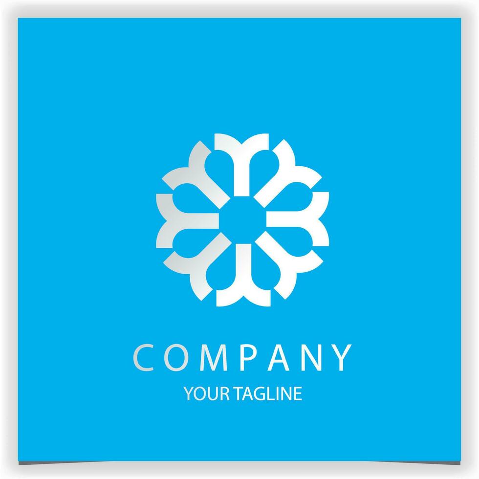 white water snow crystal logo premium elegant template vector eps 10