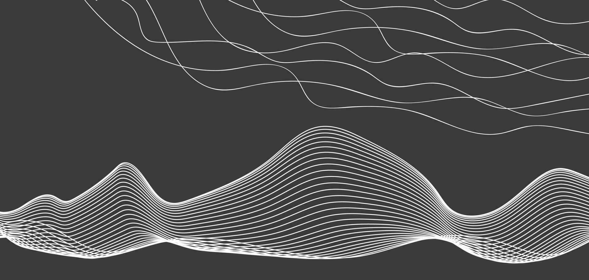 Luxury line background vector. Curve wave seamless pattern. Line art striped graphic template. Vector illustration