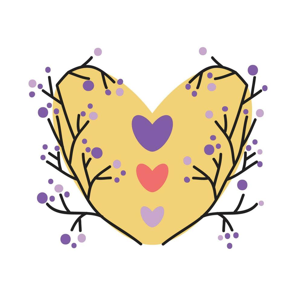 decorativo amor corazones aislado en un blanco antecedentes. vector mano dibujado símbolos para amar, boda, San Valentín día o otro romántico diseño.