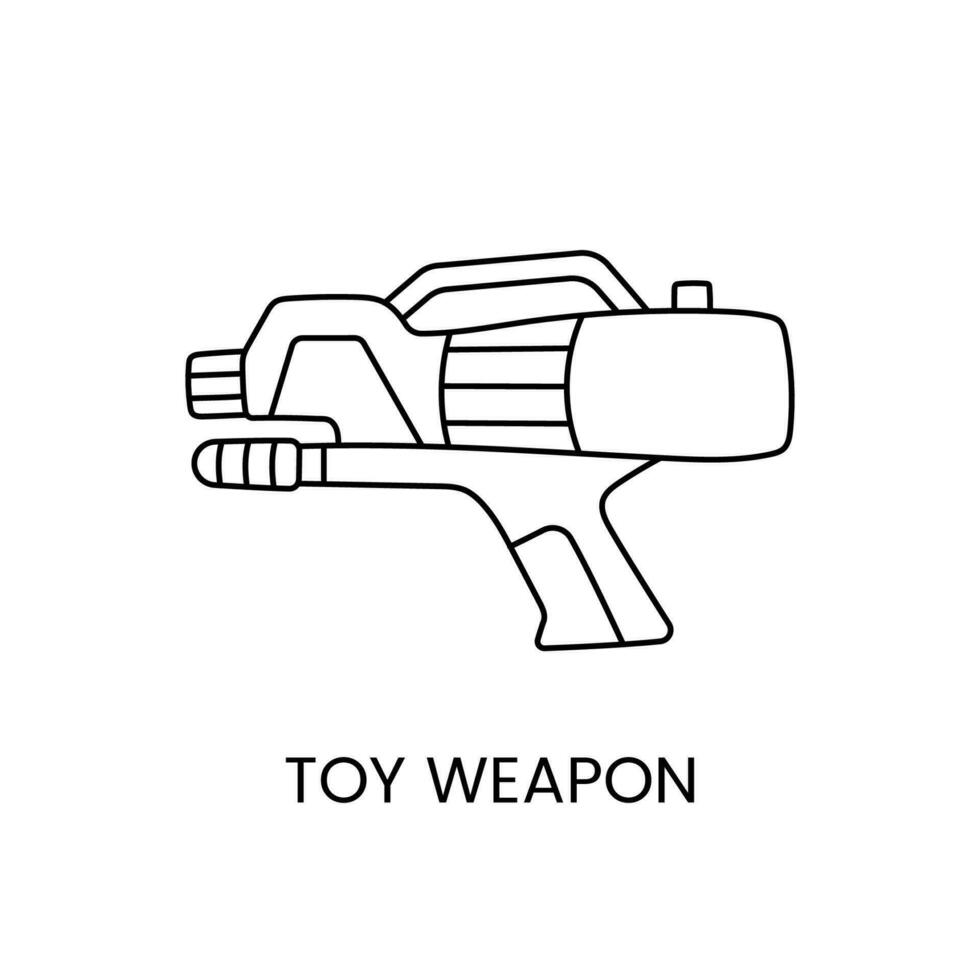 Water gun, toy weapon line icon in vector, illustration for kids online store. vector