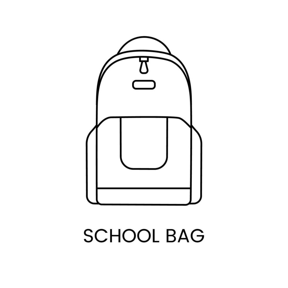 School bag line icon in vector, illustration backpack for kids online store. vector