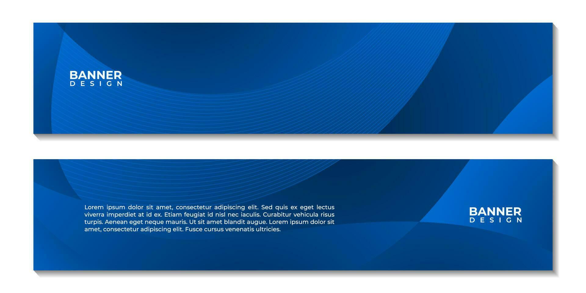 Set of Banners with Dark Blue Gradient Abstract Vector Background for Corporate Use