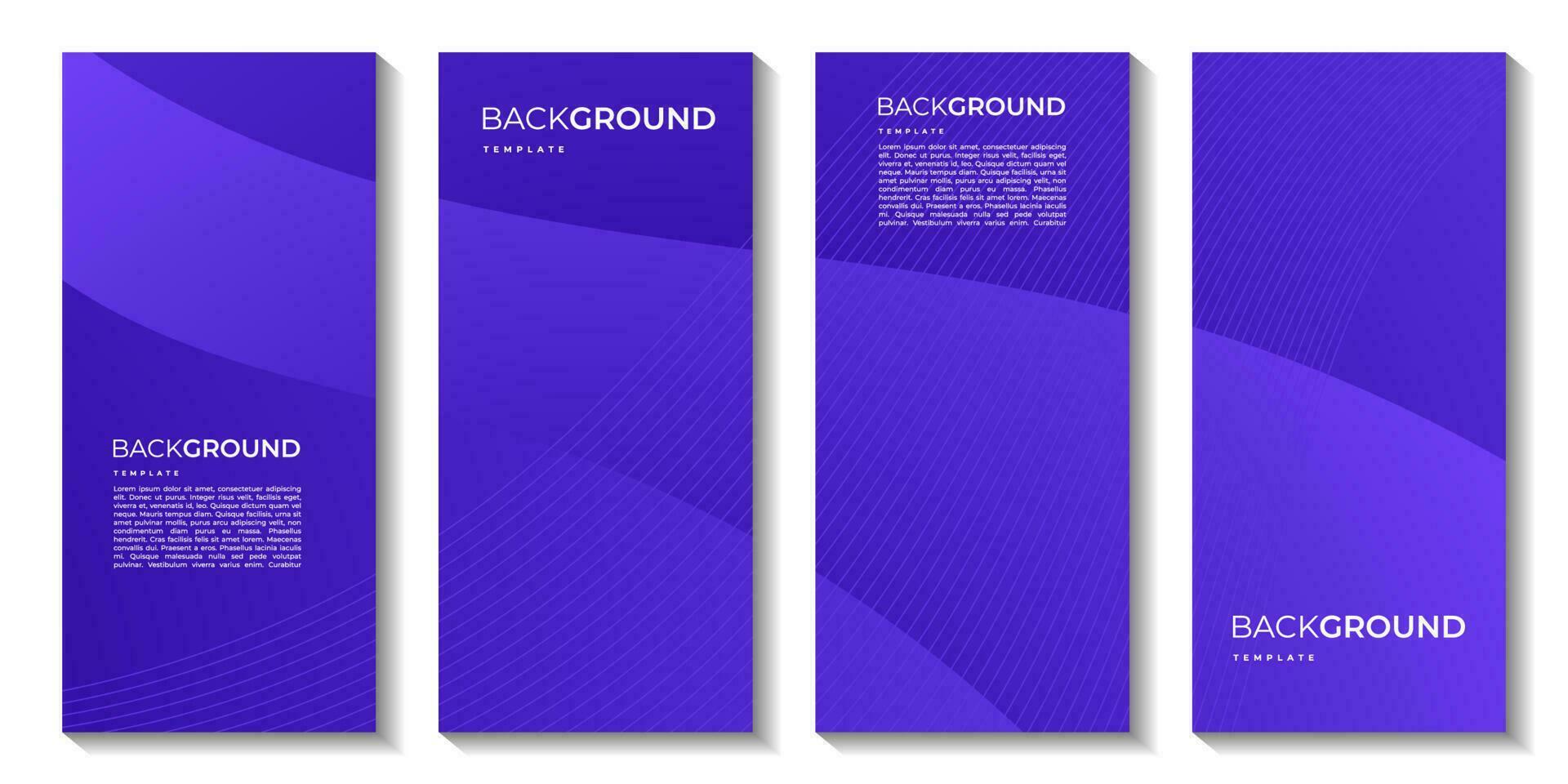 set of brochures with abstract purple wave gradient background vector