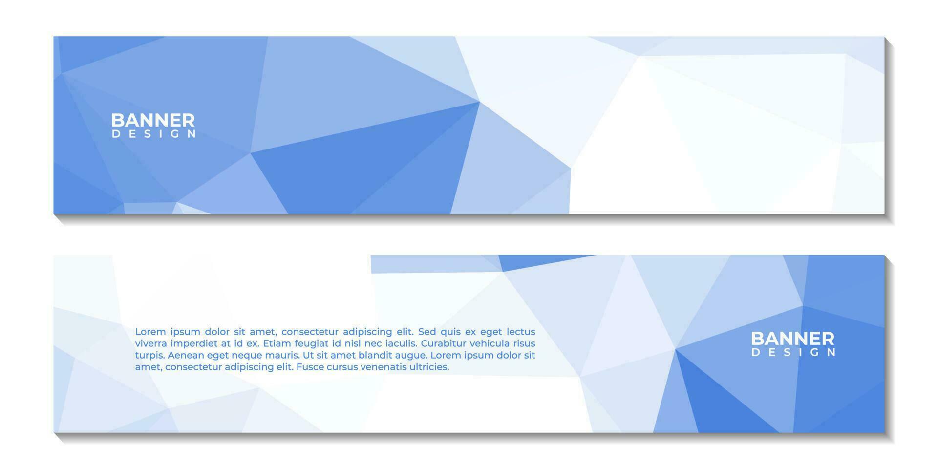 set of banners with abstract blue gradient triangle colorful geometric background vector