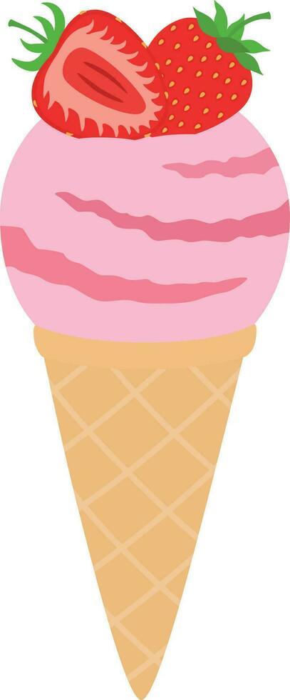 Strawberry ice cream vector