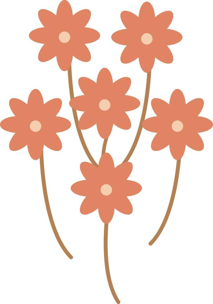 Flower in retro groovy style vector