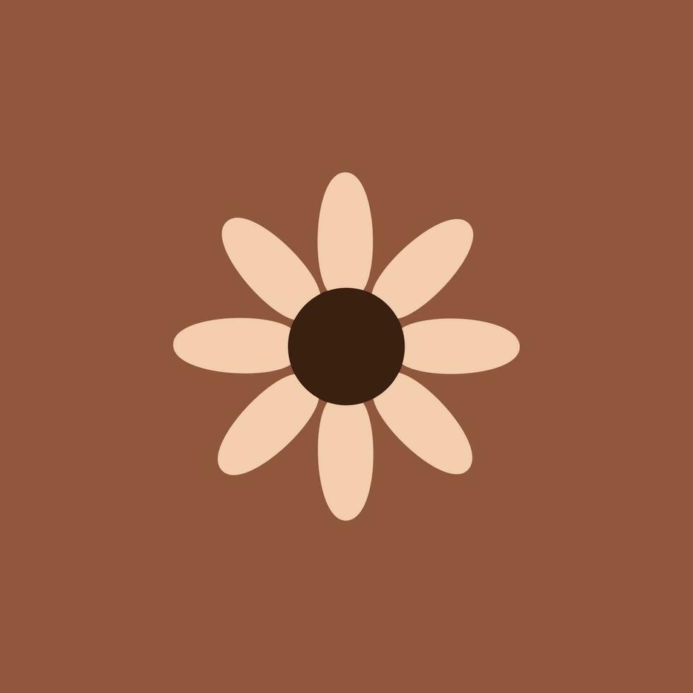 funny groovy playful flower in 60s style vector