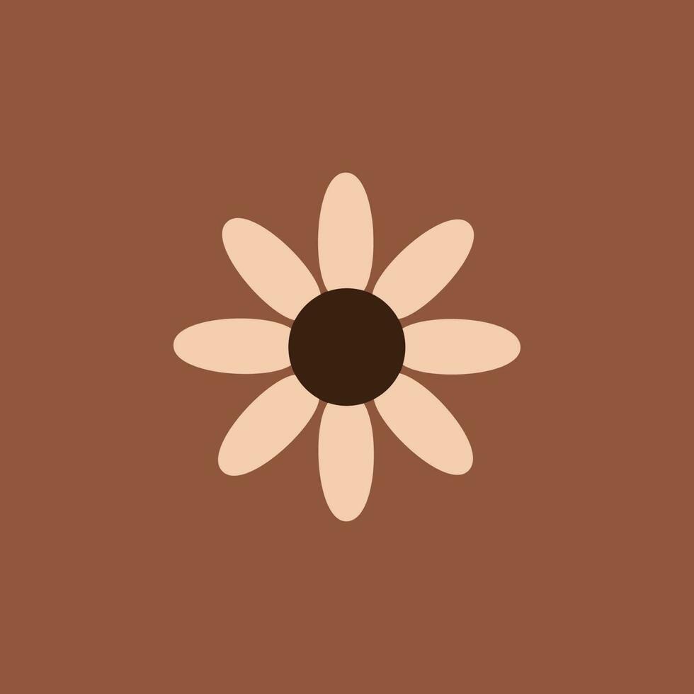 gracioso maravilloso juguetón flor en 60s estilo vector