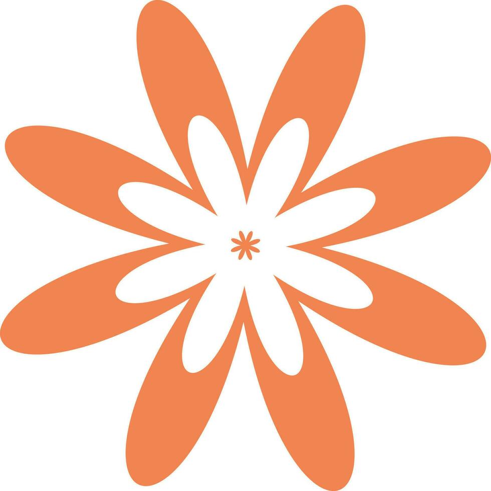 Flower in retro groovy style vector