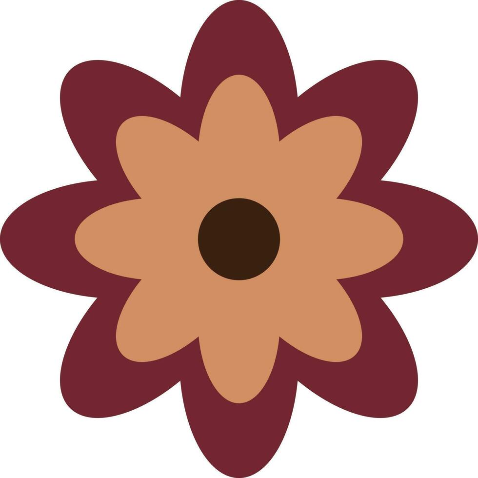 Flower in retro groovy style vector