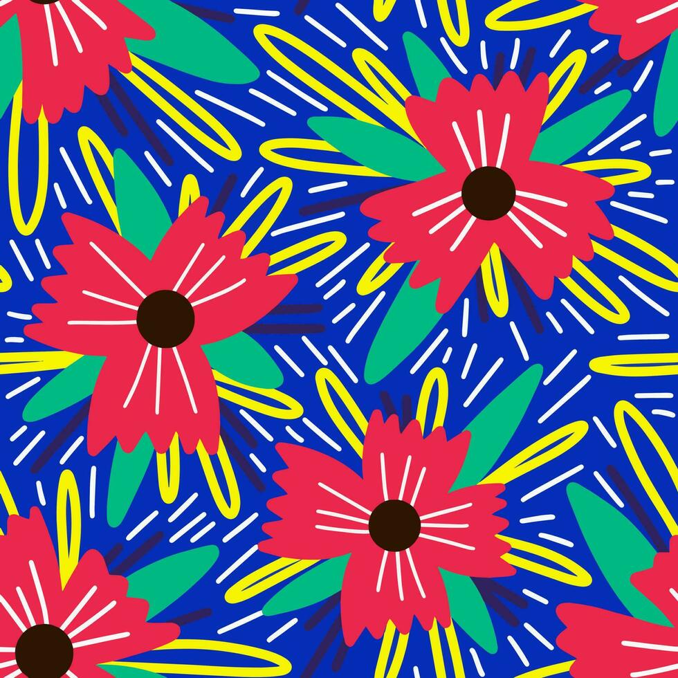 jugoso brillante floral verano sin costura zueco antecedentes vector