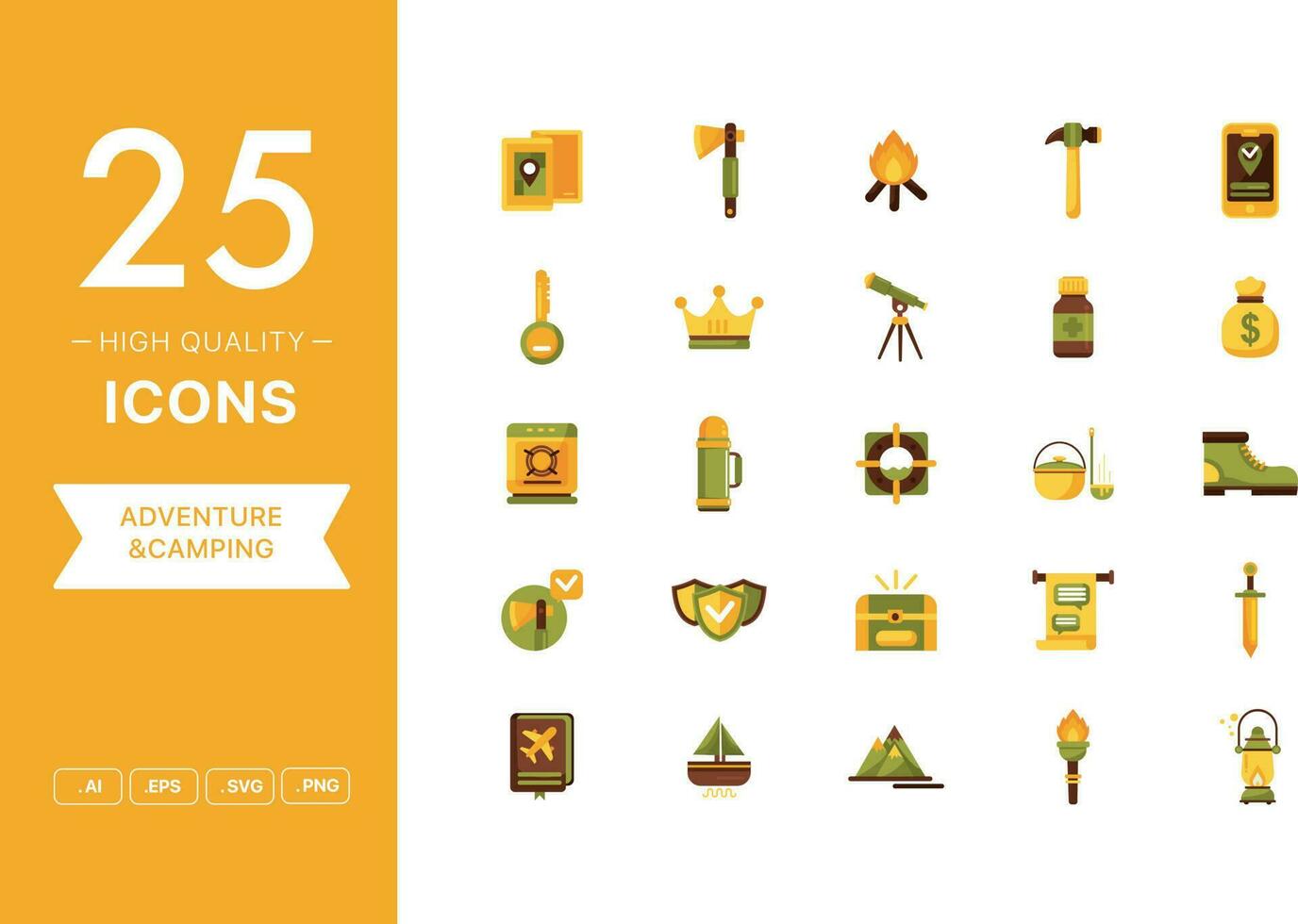 Vector set of Adventure and Camping icons