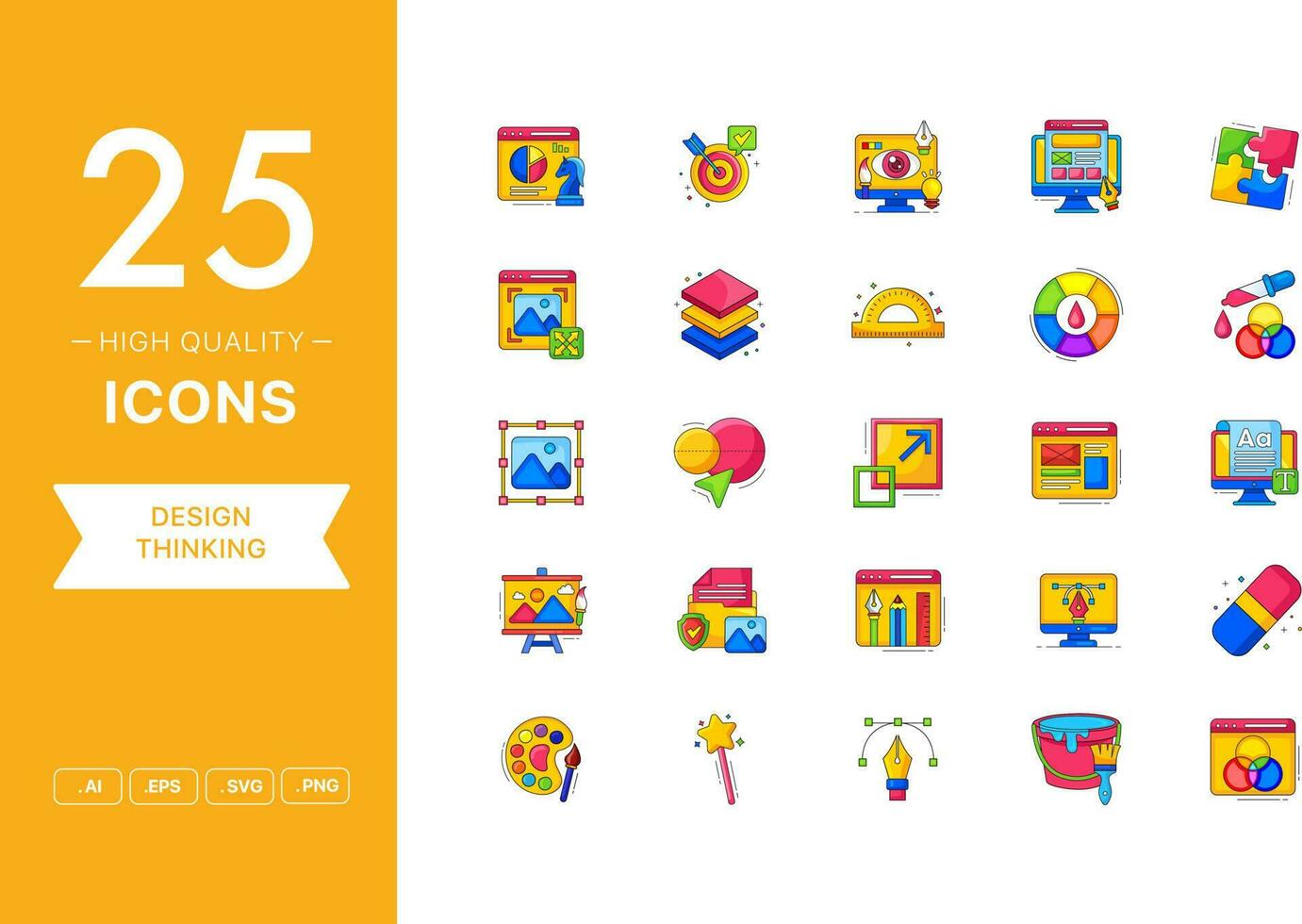 Vector set of Design Thinking icons