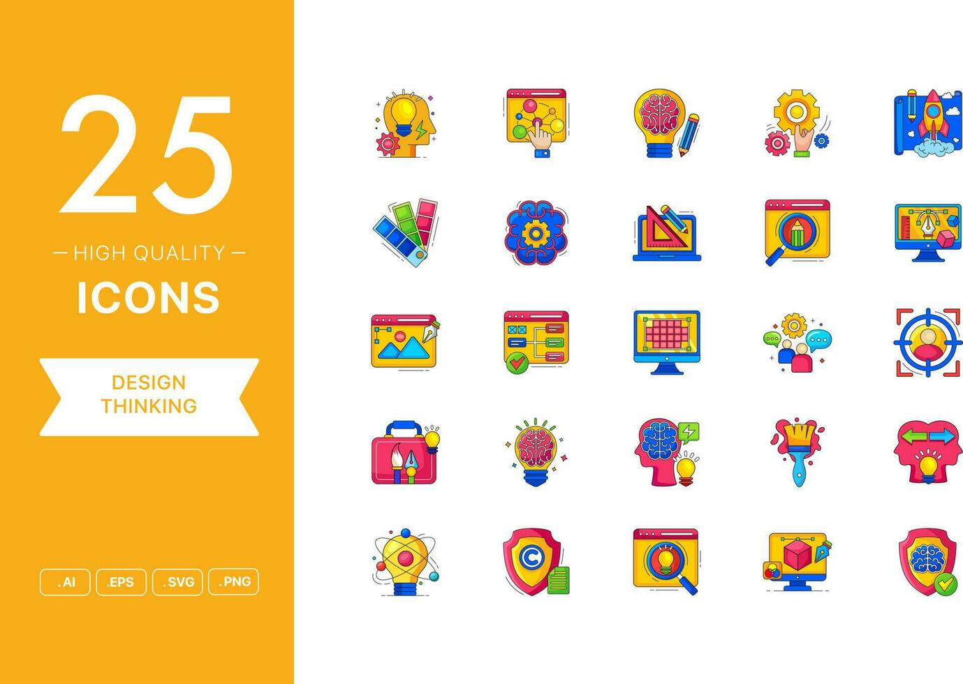 Vector set of Design Thinking icons