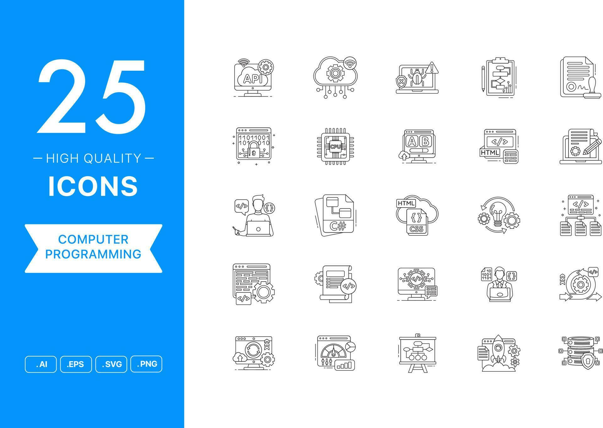 Vector set of Programming icons 23424944 Vector Art at Vecteezy
