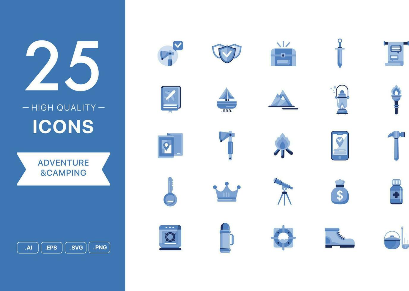 Vector set of Adventure and Camping icons