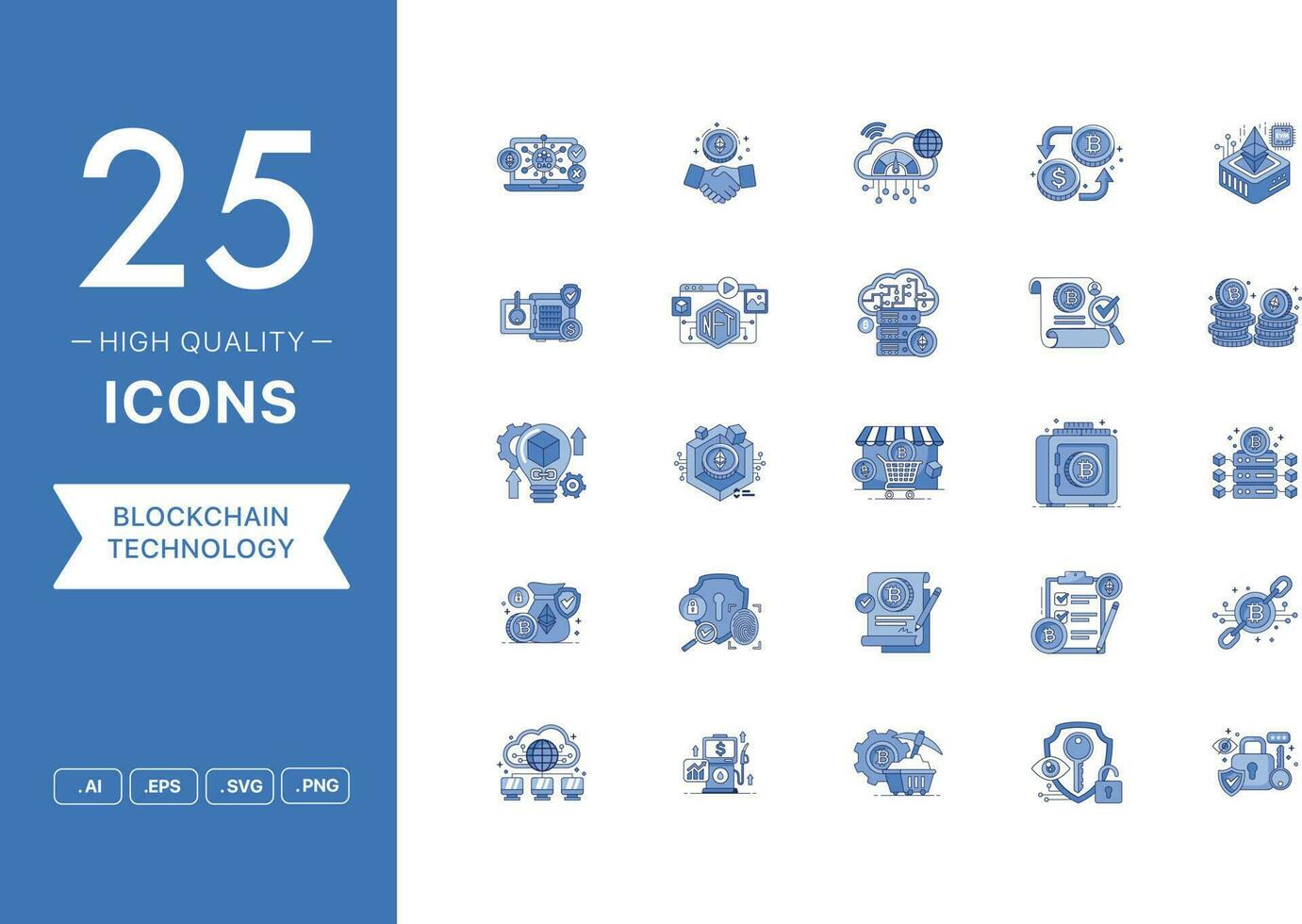 Vector set of Blockchain icons