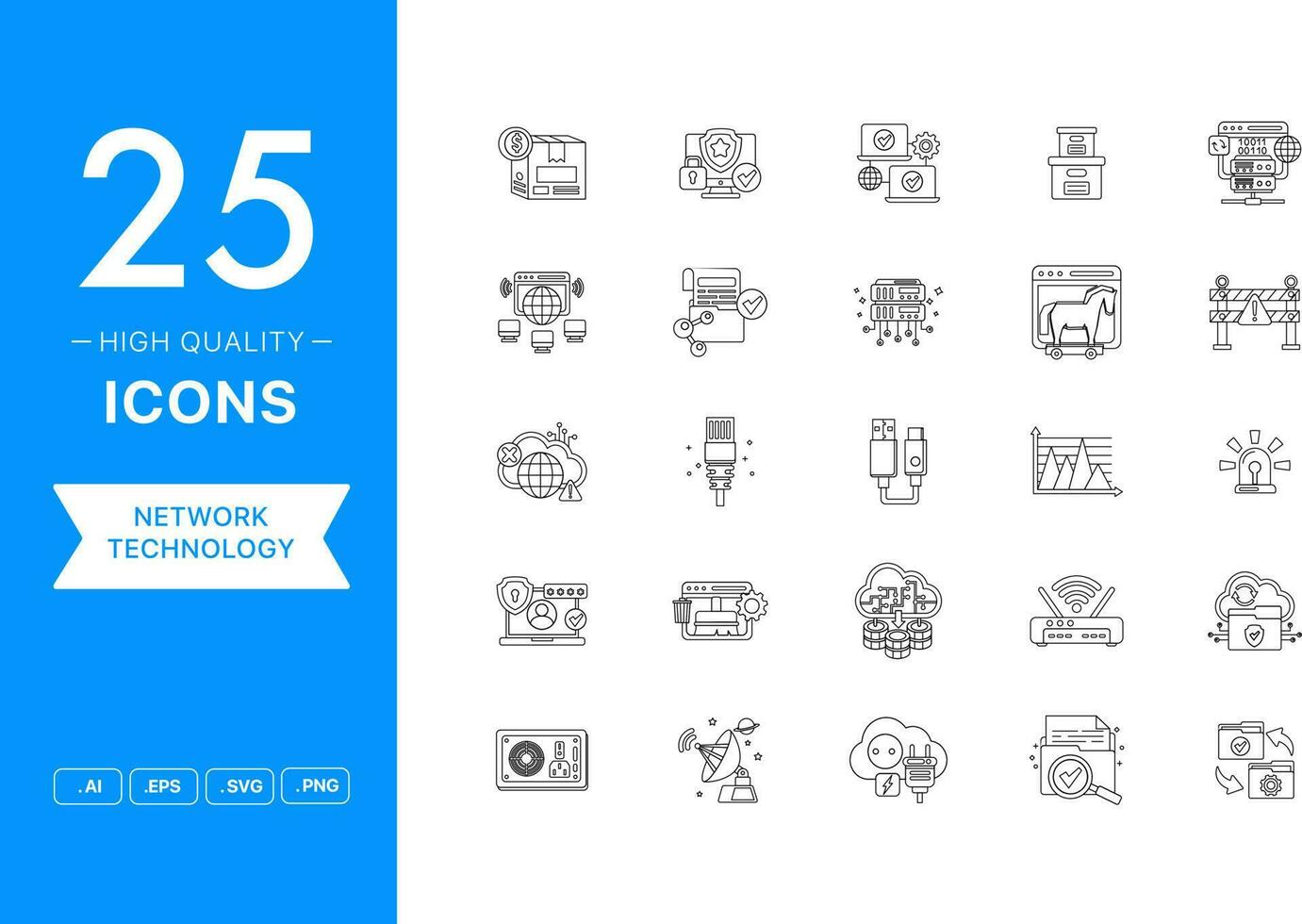 Vector set of Network Technology icons