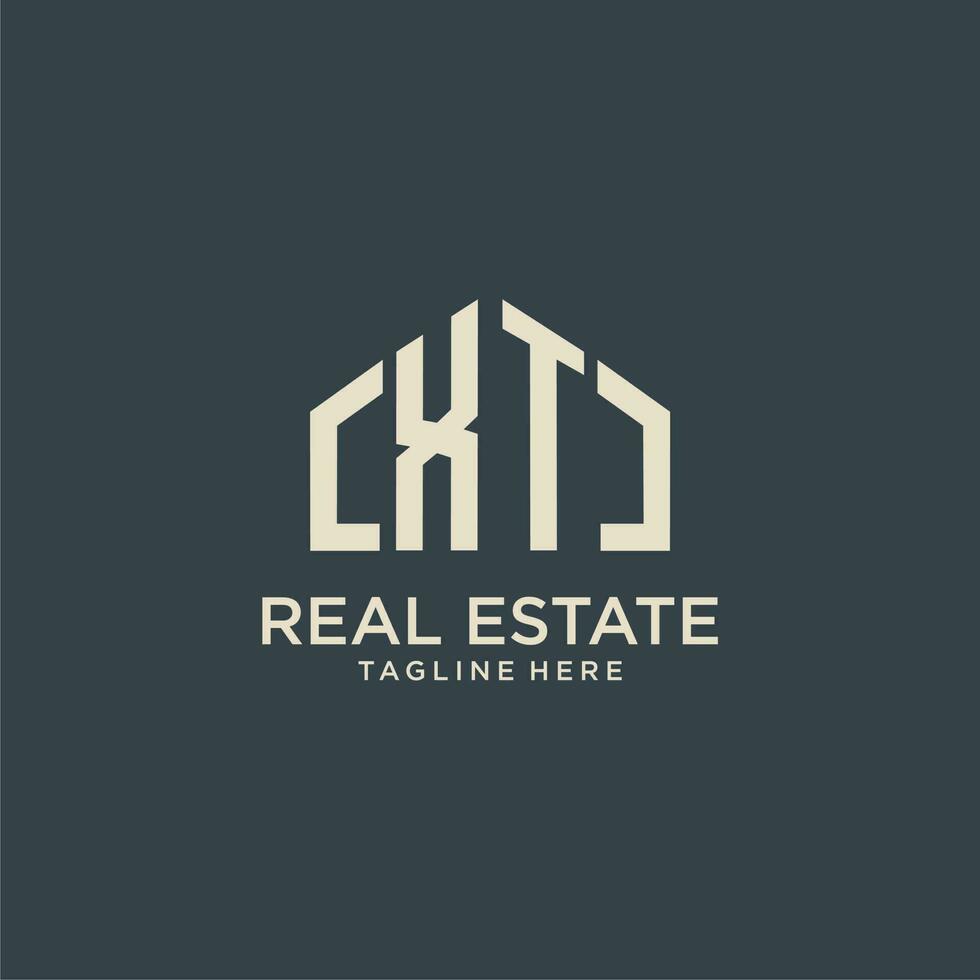 XT initial monogram logo for real estate design vector