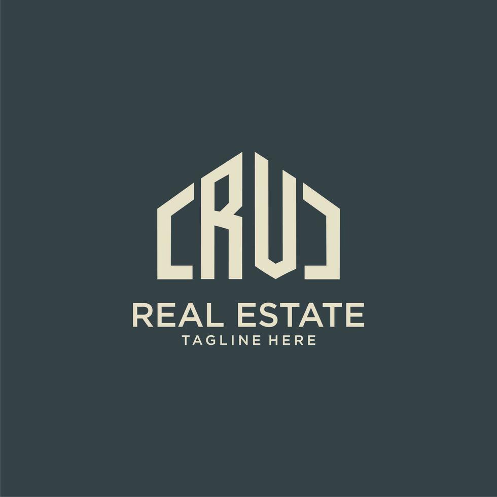 RV initial monogram logo for real estate design vector