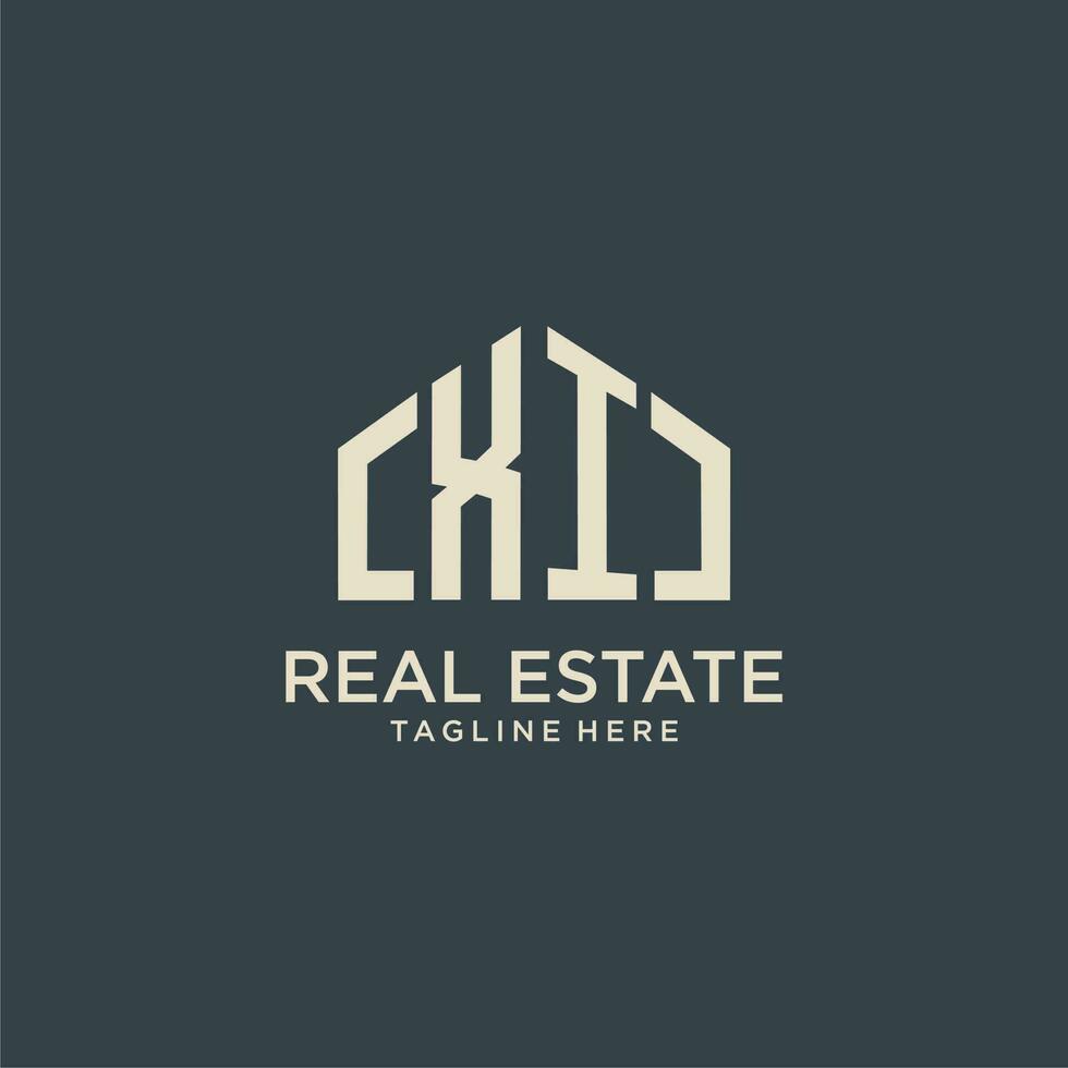 XI initial monogram logo for real estate design vector