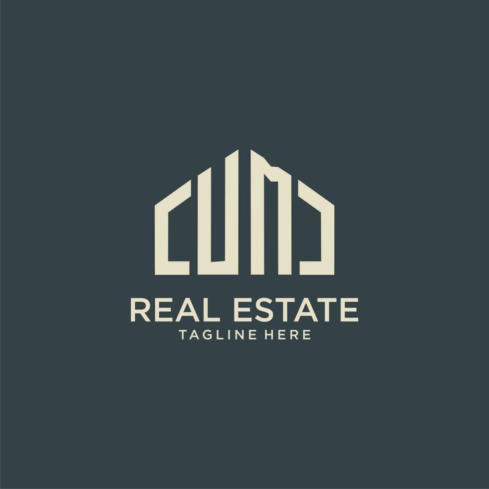 UM initial monogram logo for real estate design vector