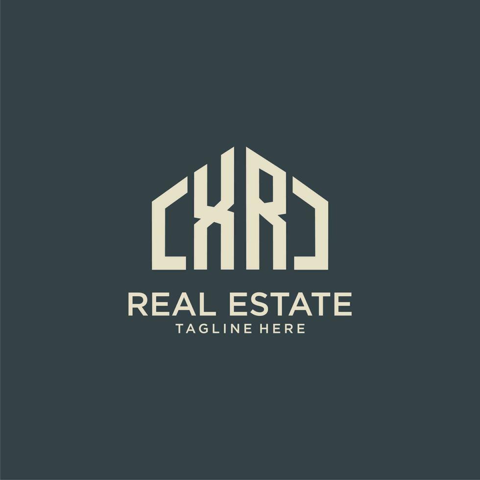 XR initial monogram logo for real estate design vector