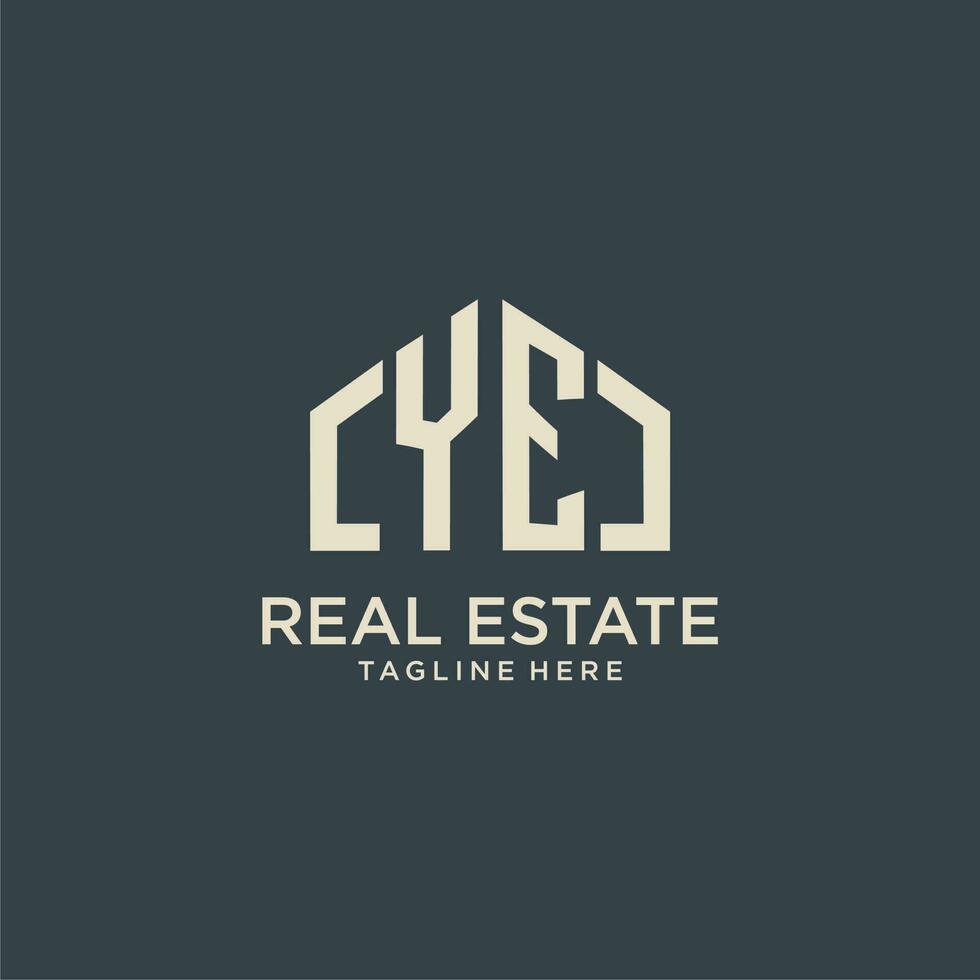 YE initial monogram logo for real estate design vector