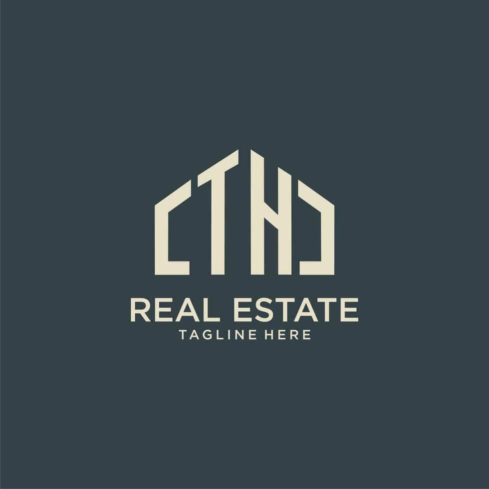 TH initial monogram logo for real estate design vector