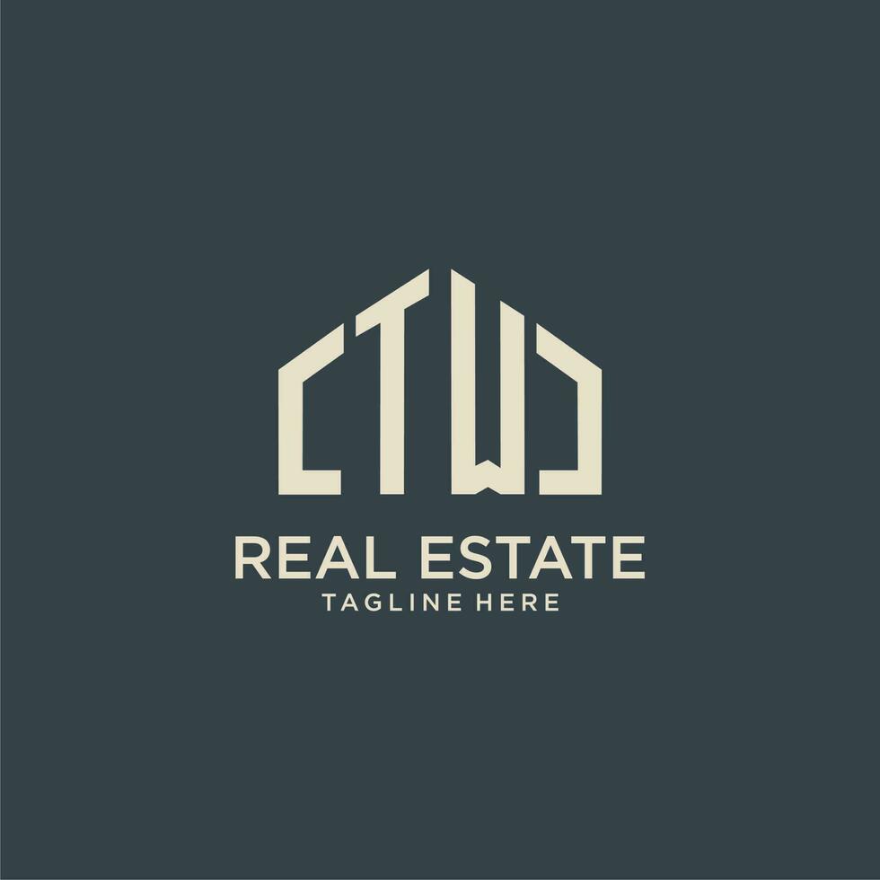 TW initial monogram logo for real estate design vector