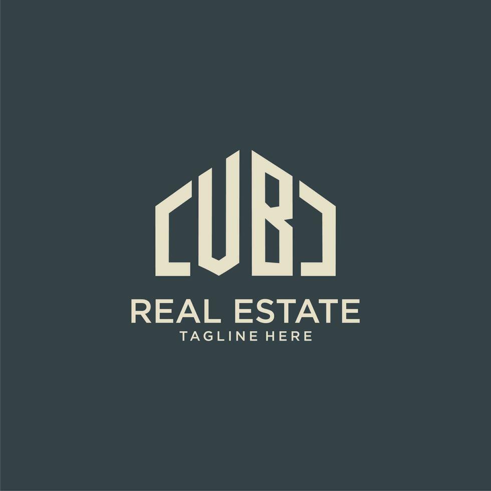 VB initial monogram logo for real estate design vector