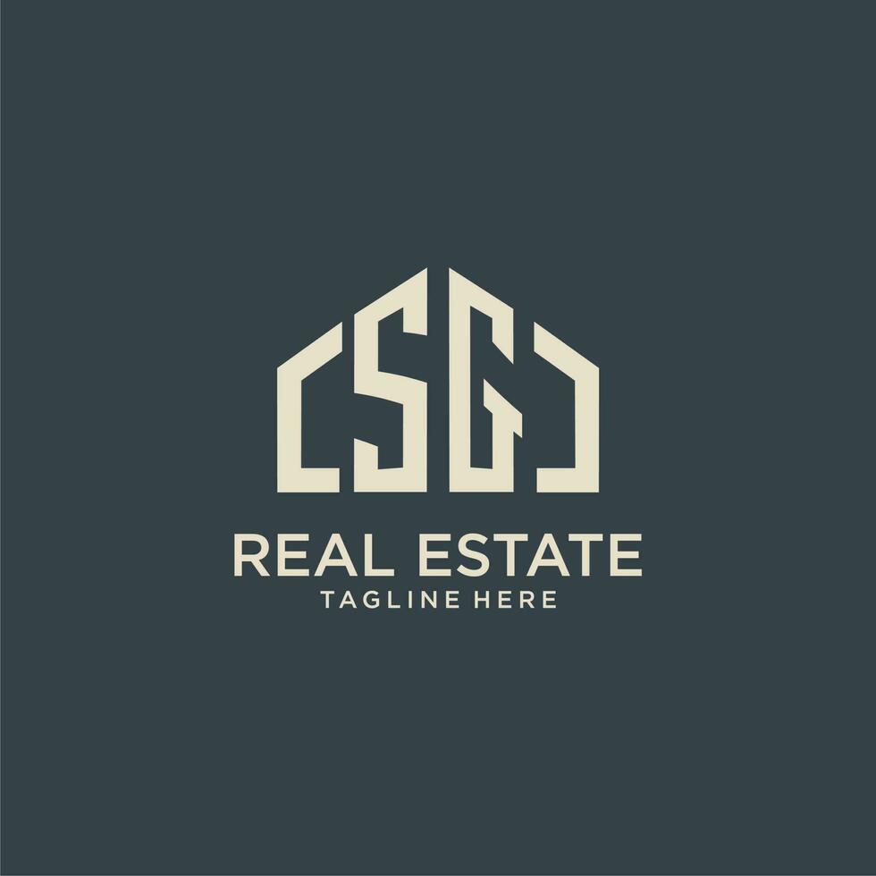 SG initial monogram logo for real estate design vector