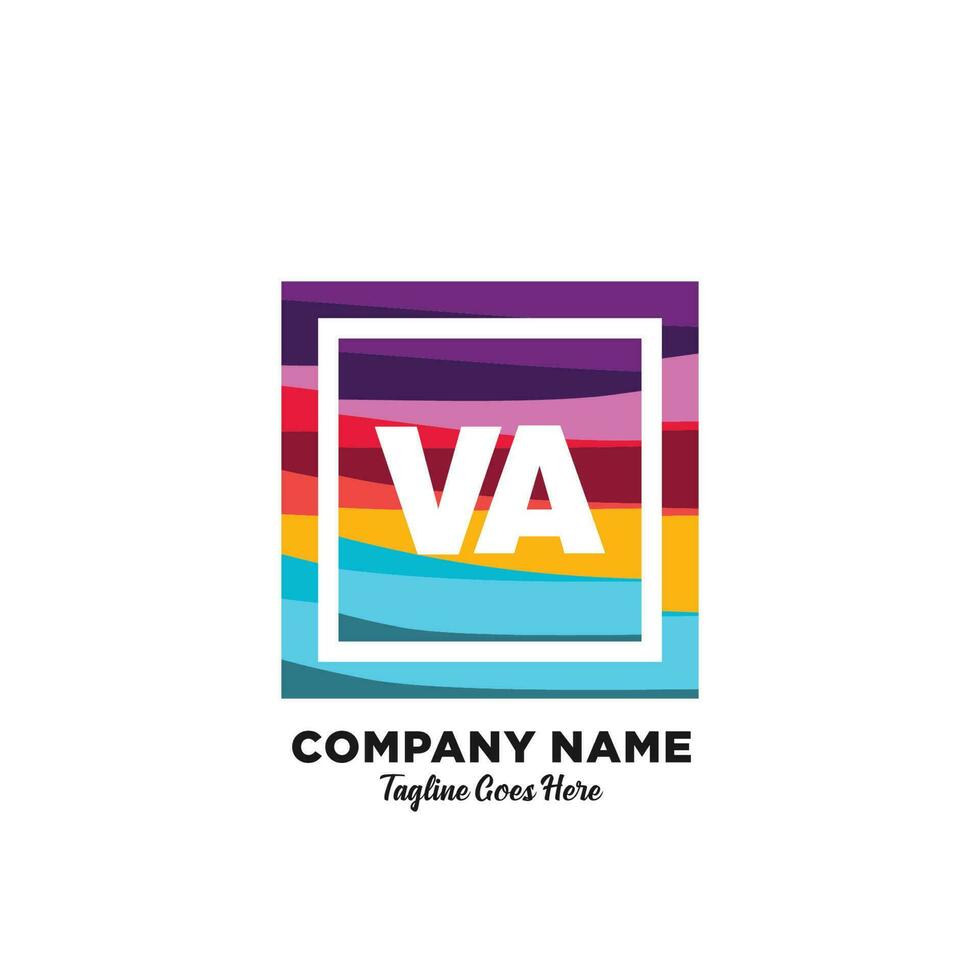 VA initial logo With Colorful template vector. vector
