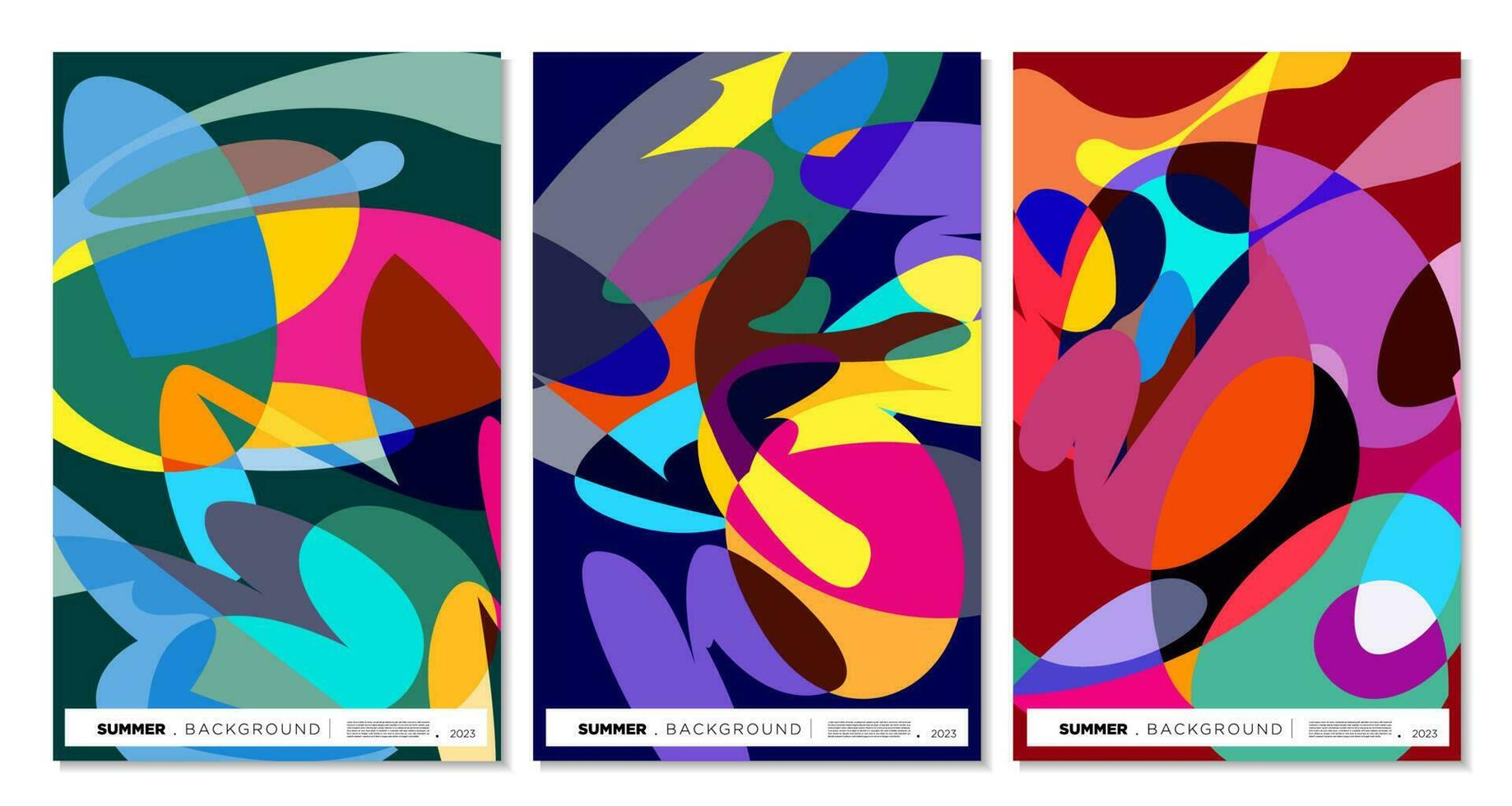 Vector colorful abstract liquid, fluid, and doodles art background for summer 2023