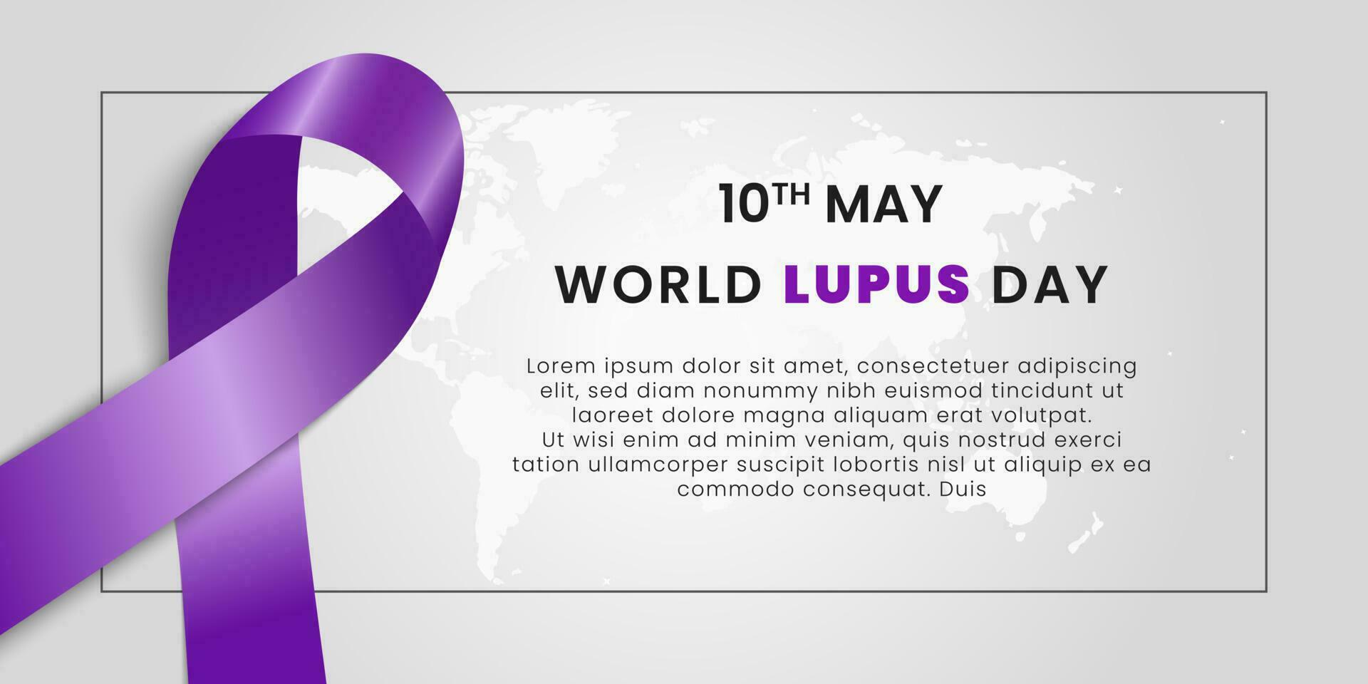 World Lupus Day with awareness ribbon. Greating design of Lupus Day Vector illustration.
