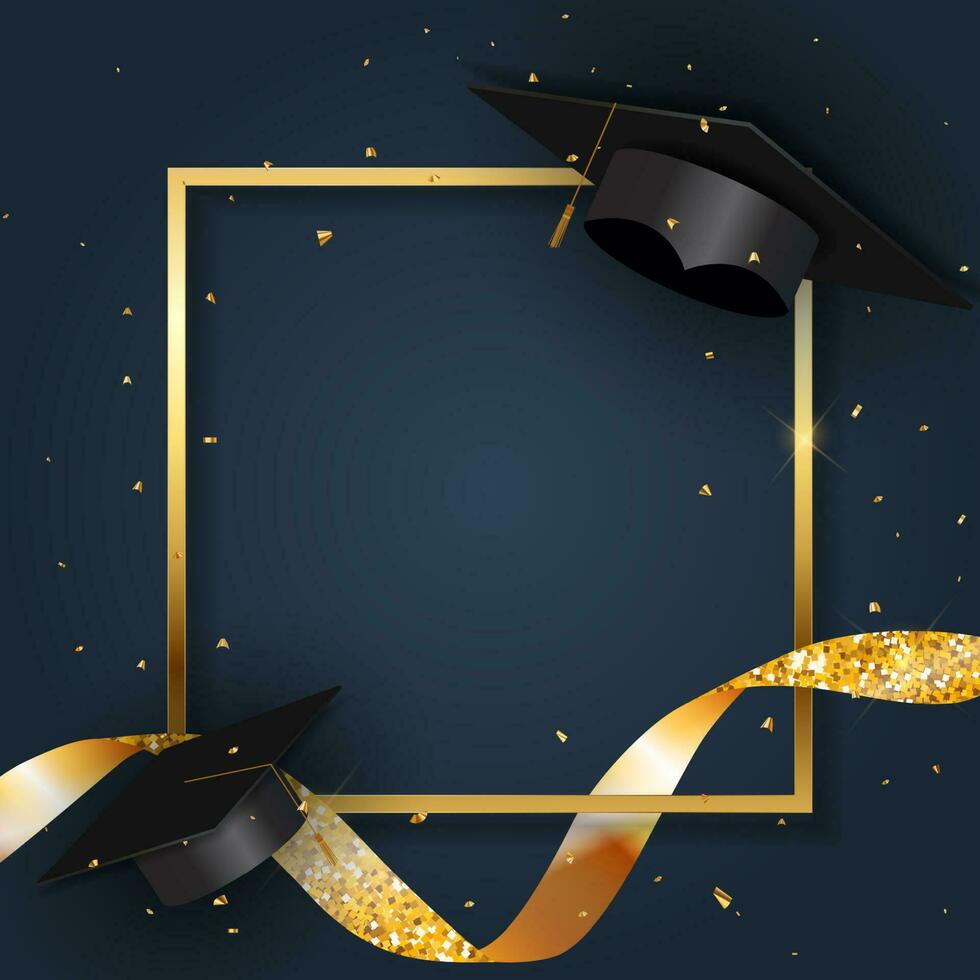 Happy Graduation Greeting Background Vector Illustration