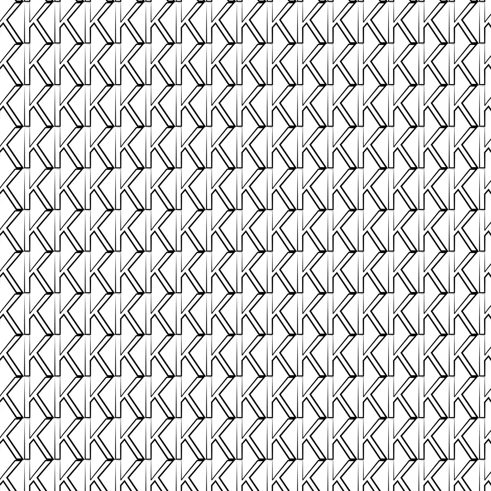 Vector illustration simple seamless letter K pattern with black color
