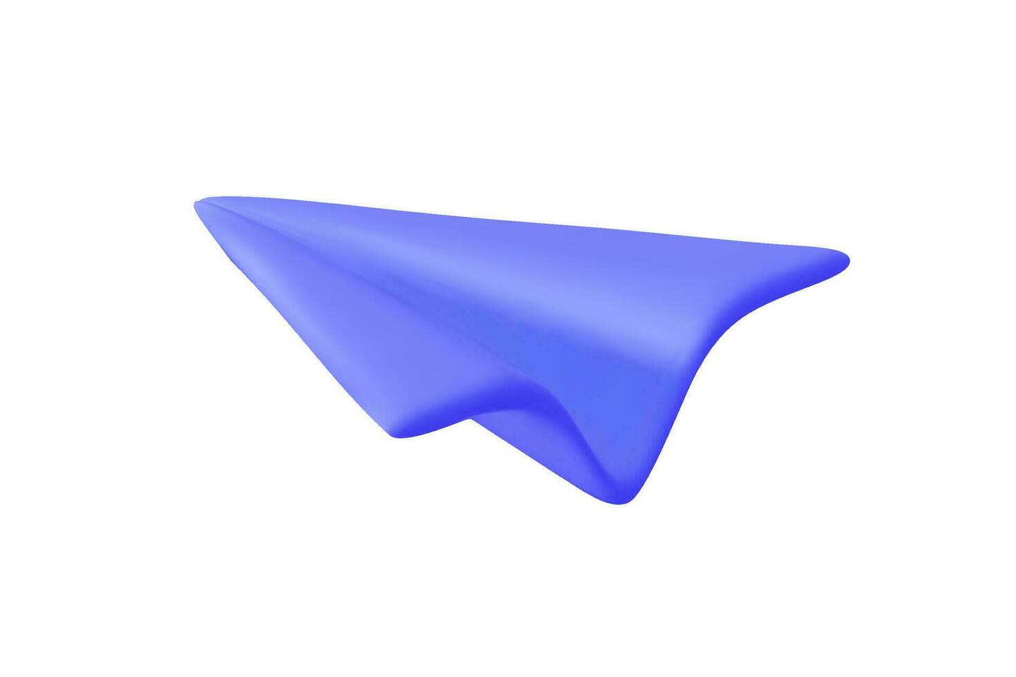 3D render purple vector paper airplane icon. Send information concept. Vector illustration on white background. Rear view