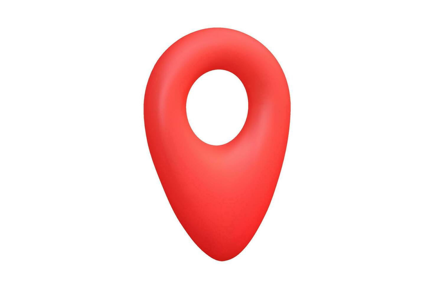 3d render red icon of location mark vector illustration on white background