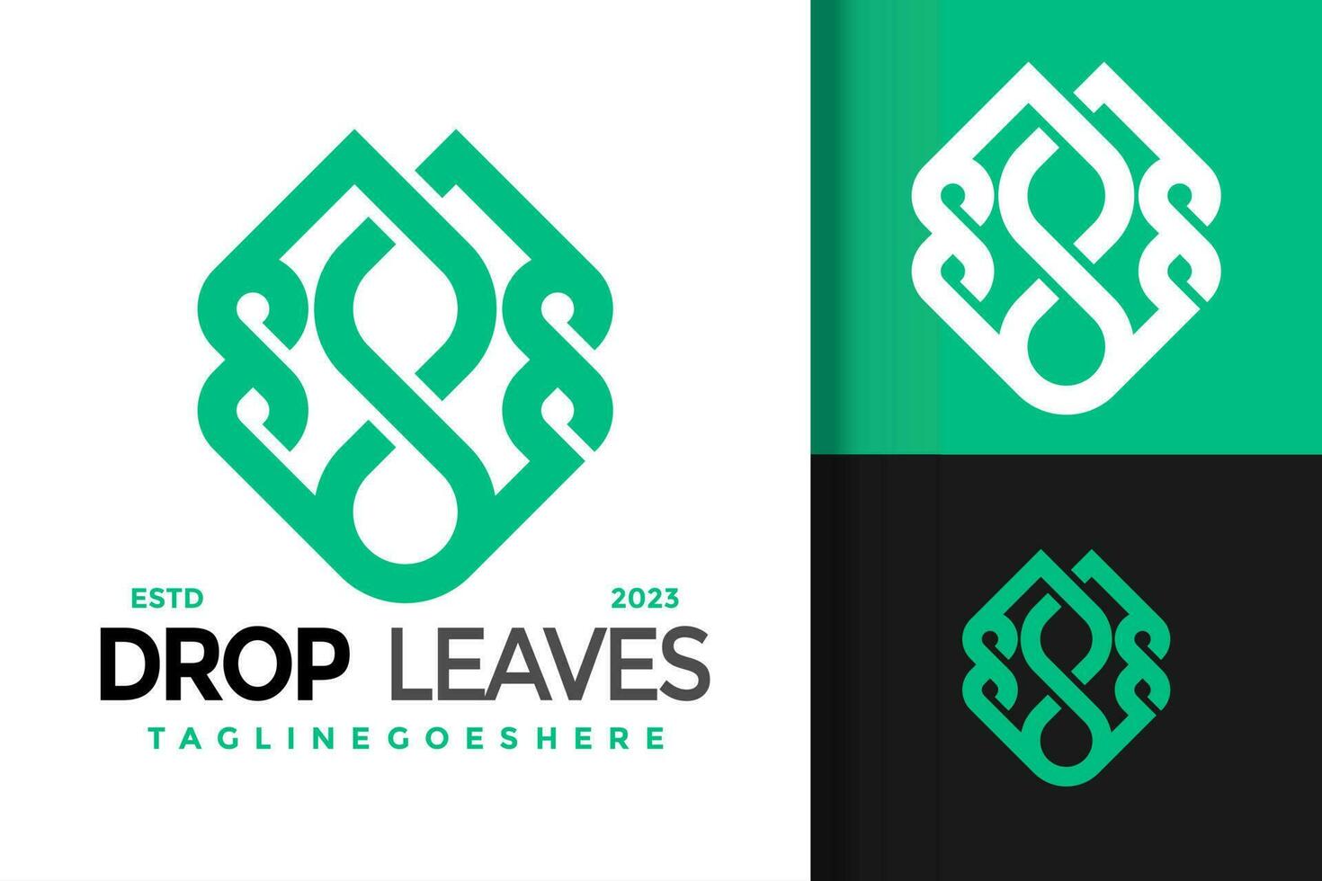 Drop Leaves Logo vector icon illustration