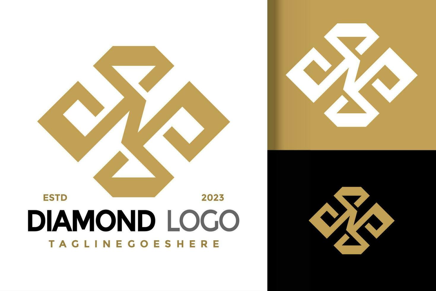 letra norte diamante joyería logo vector icono ilustración