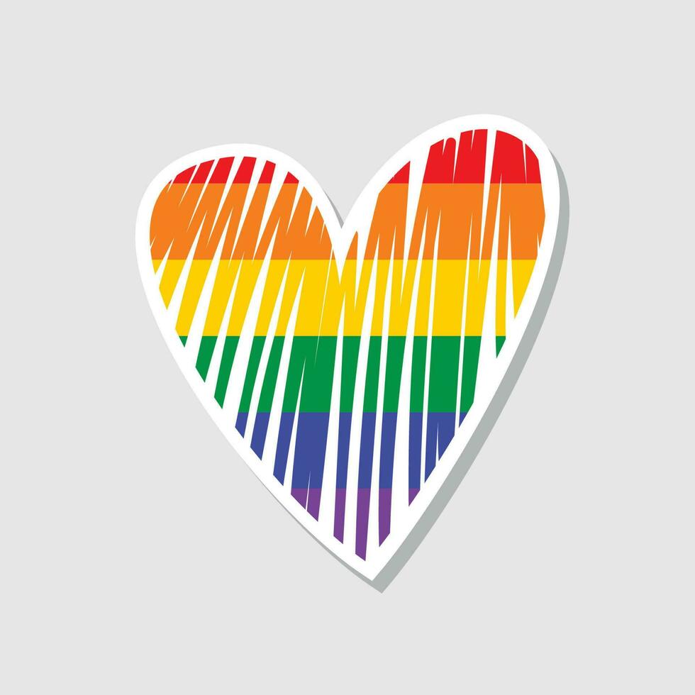 Heart. Vector illustration. Rainbow love concept