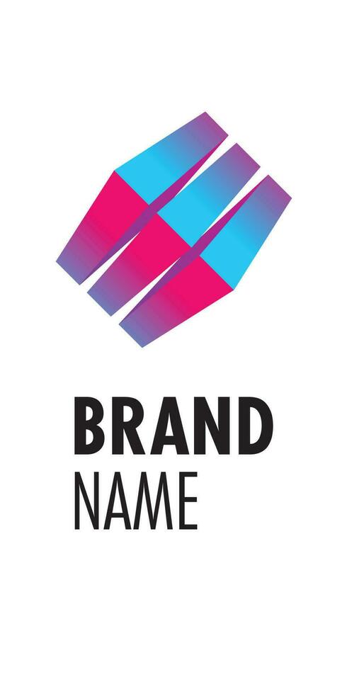 Logo design. A cube in a perspective image vector