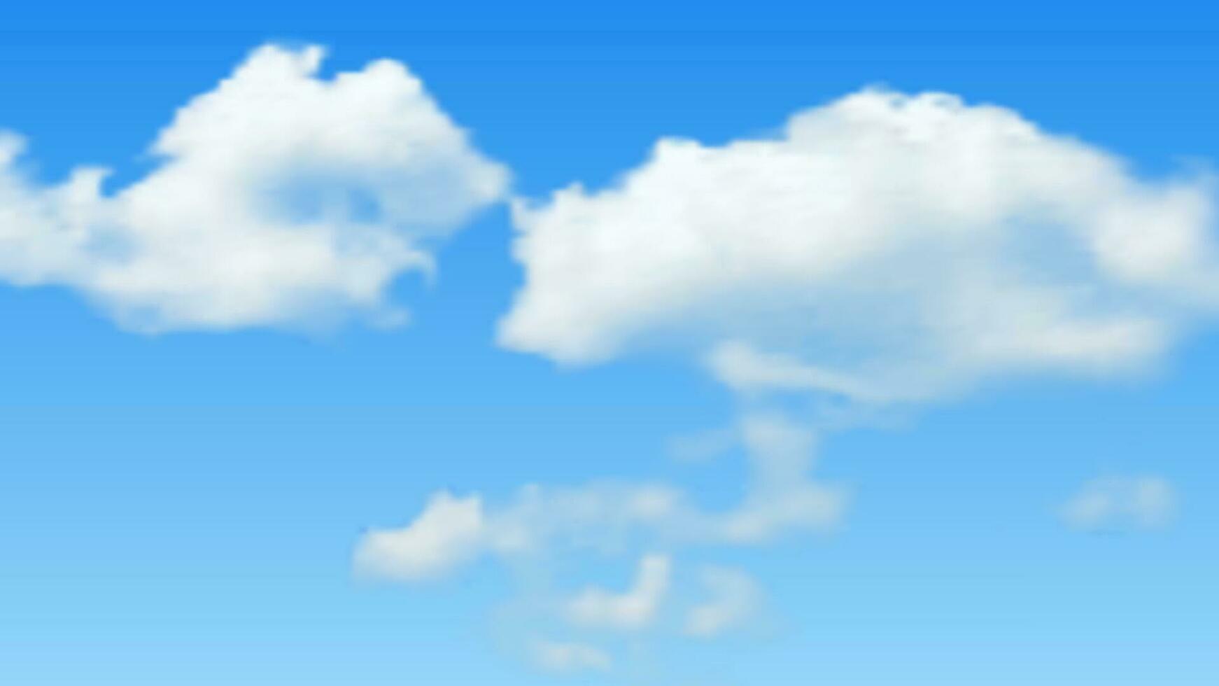 Natural background with cloud on blue sky. Realistic cloud on blue backdrop. Vector illustration