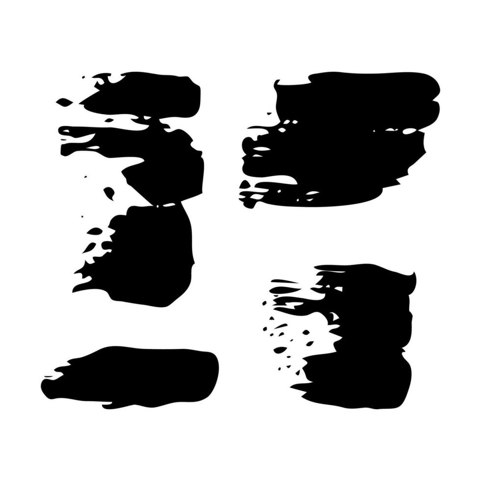 Sketch Scribble Smears. Set of four Hand drawn Paint Scribble Stains. Vector illustration.