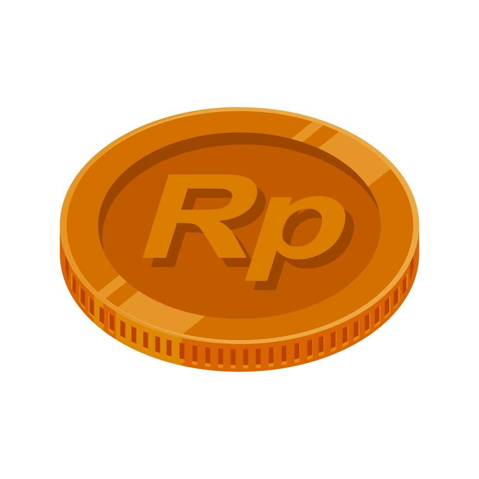 Rupiah Coin Bronze Indonesian Rupiah Currency Symbol vector