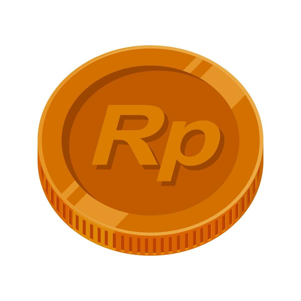 rupia moneda bronce indonesio rupia moneda símbolo vector