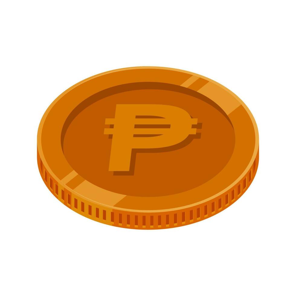Peso Coin Bronze Philippine Money Copper PHP Isolated vector